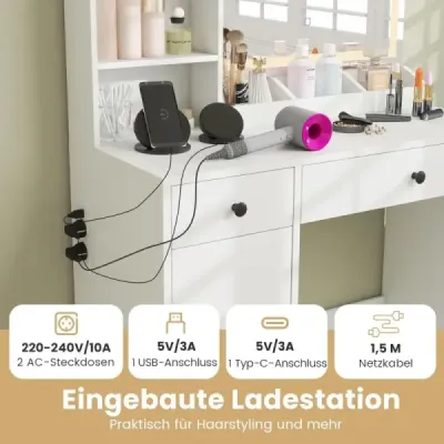 Machiaj tabel cu oglinzi & LED scaun