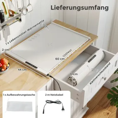 Electric Heat Mat Rollable Hot Plate Silicon Food Heater White