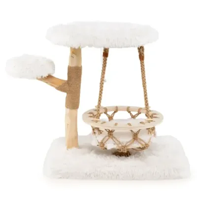 Lemn masiv zgarieturi copac cu agățat leagăn & sisal zgarieturi post Modern cat tree