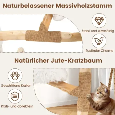 Lemn masiv zgarieturi copac cu agățat leagăn & sisal zgarieturi post Modern cat tree