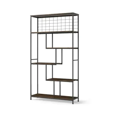 Stand cu plasă metalică, suport geometric Rustikales Braun