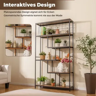 Stand cu plasă metalică, suport geometric Rustikales Braun