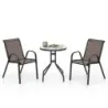 3 bucăţi. Set mobilier balcon masa bistro cu 2 scaune stivuite Bistroset Balcon set Gradina set Brown