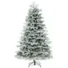 210 cm Brad artificial de Craciun cu zapada si iluminat Tannenbaum cu 450 de lumini albe LED