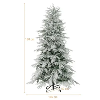 180 cm zapada strans copac artificial de Craciun cu 250 de lumini alb cald LED 594 sfaturi ramură