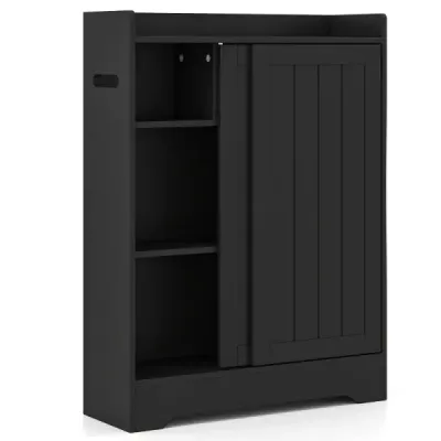 Cabinet baie cu suport de hârtie igienică laterală și compartiment perie