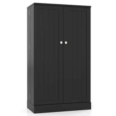 104 cm dulap mare de depozitare dulap bucătărie cu usi si rafturi reglabile freestanting bufet-sideboard negru