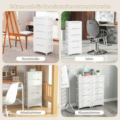 Dulap de nișă vertical cu sertare dulap de depozitare commode cu 6 sertare