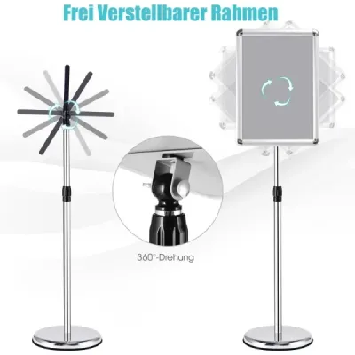 2 set inaltime reglabil A3 info stand poster turnable stand client opri argint