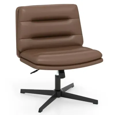Scaun de scaun cu tapițerie groasă, cu înălțime reglabilă scaun pivotant scaun birou Brown