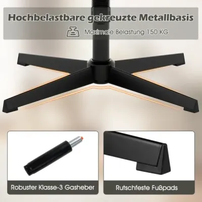 Scaun Schneidersitz cu Tapițerie Gros Înălțime reglabil Lathe Scaun birou Grey