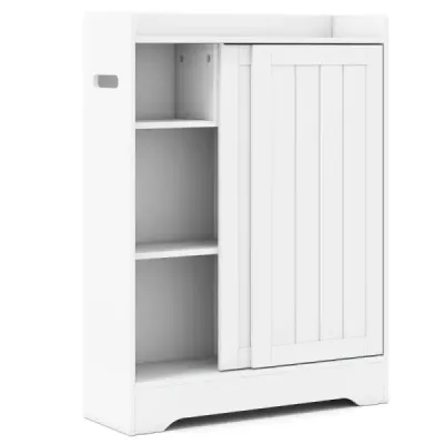 Cabinet baie cu suport de hârtie igienică laterală și compartiment perie