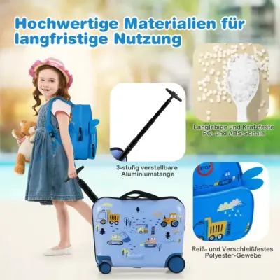 2 piese cutie pentru copii + rucsac 47 cm cutie de scaun lung și 30 cm excavator rucsac larg
