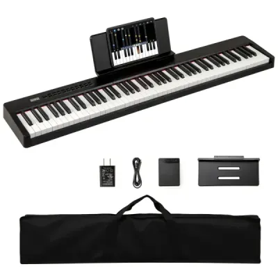88 Keys Digital Piano Portable Full Format Electric Keyboard Negru