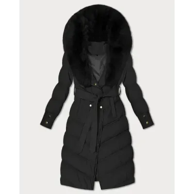 Jacheta de iarna cu guler de blana S'west negru (R8500-1)