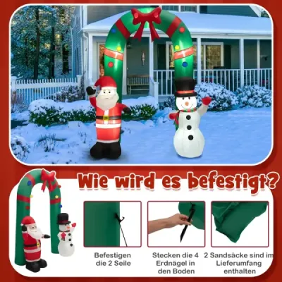 245 cm Mare Crăciun Torbow gonflabil cu Santa & Snowman decorare