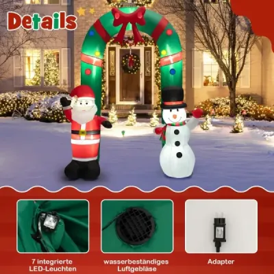 245 cm Mare Crăciun Torbow gonflabil cu Santa & Snowman decorare