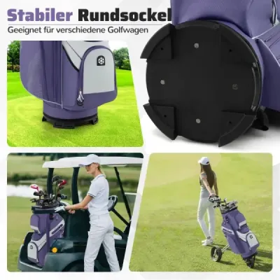 Pungă de golf cu 14 el divizare & care transportă curea & curcubeu & 11 saci Ușor Golf sac Violet