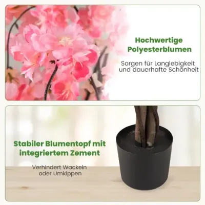 Floare de arta cu flori roz 163 cm
