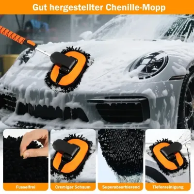 Perie de spălare auto cu mâner telescopic fara zgarieturi masina set cu D-Griff & perii de anvelope