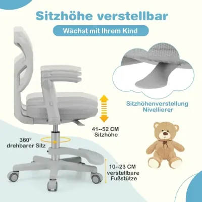 scaun de birou pentru copii cu 41-52 cm inaltime reglabila a scaunului