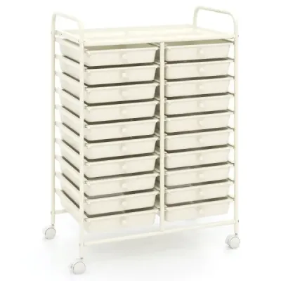 Masina rulanta cu 20 sertare stivuite si cadru metalic Containere Rolling Baia Masina Rolling White