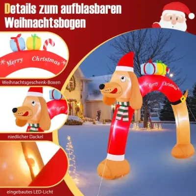 242 cm mare gonflabil arc torta de Crăciun arc gonflabil de Crăciun cu LED-uri colorate