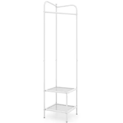 metal colț rack haina cu cârlig de sus Rack de haine libertină Albă