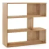 Konkaves Bookcase cu protectie înclinata 3 nivele Stand raft camera de lemn separator raft Natura