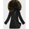 Jacheta pentru femei cu glugă J Stil negru-bige (16M9121-392B)
