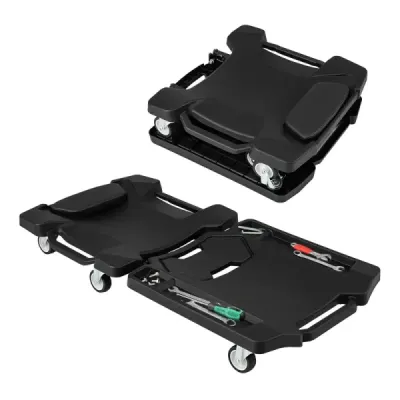 108 cm Foldable Rolling Board Atelier de asamblare Rostogol cu cap capitonat Black