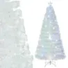 210 cm Brad artificial de Craciun cu lumini LED colorate &amp; fibră de sticlă &amp; stea tip White