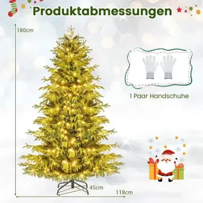 180 cm Copac artificial de Crăciun cu iluminat Tannenbaum Christbaum verde