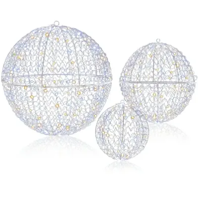 3 set LED mingea decorativa pentru agățat și a pune bile LED cu 435 LED-uri decorare de Crăciun