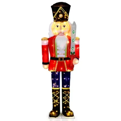 157 cm inaltime de Craciun Nussknacker cu 100 LED-uri Iluminat decor de Craciun XXL