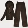 Un set tricotat de tricou și pantaloni de ciocolată (26C8803-158)