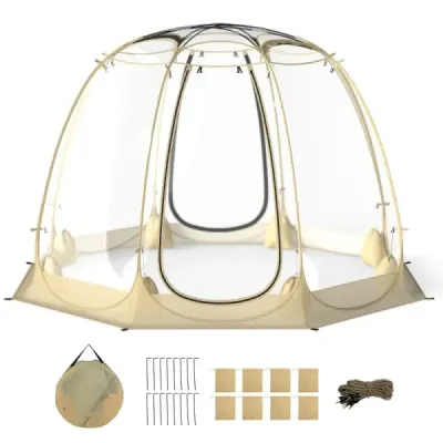 630° PVC transparent Cort pop up Bubble Cort Bubble Cort Bubble Cort pentru 5-6 persoane 265 x 265 cm