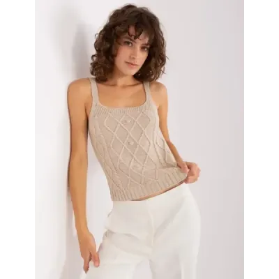Top din două piese + pulover bej (8019)