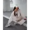 Pantaloni largi și tricou pentru femei cu picior bej (821109)