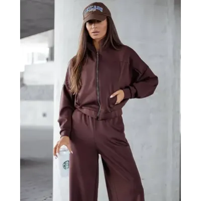 Set de pantaloni si bluza pentru femei cu picior de ciocolata (821109)