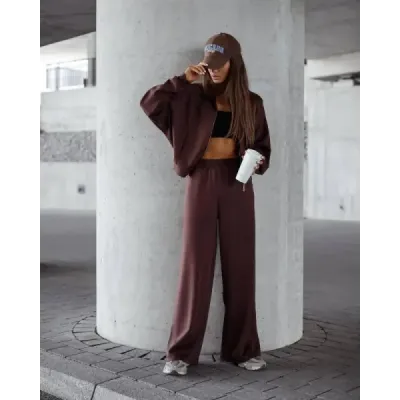 Set de pantaloni si bluza pentru femei cu picior de ciocolata (821109)