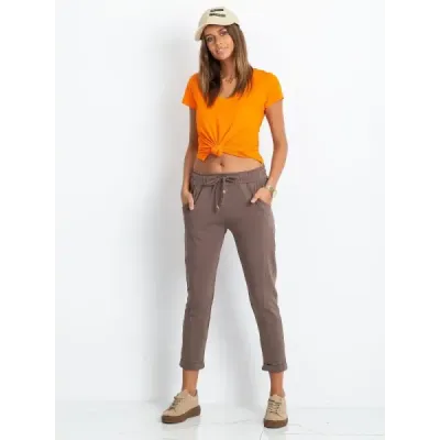 Pantaloni tricotați pentru femei de tip quino ciocolata (3589.62)
