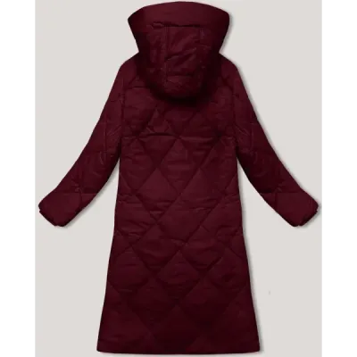 Jacheta lunga de iarna cu gluga J.Style burdowa (5M3173-1)