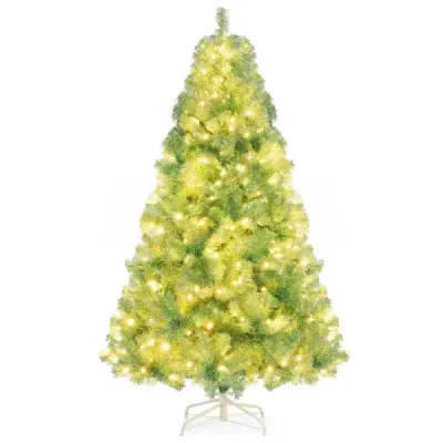 180 cm Brad artificial de Craciun cu iluminat Tannenbaum cu lumina alba LED verde