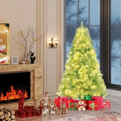 180 cm Brad artificial de Craciun cu iluminat Tannenbaum cu lumina alba LED verde