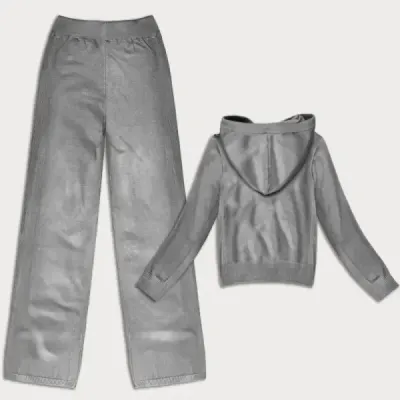 Tricou cu 2 piese și pantaloni gri (26C8803-2)