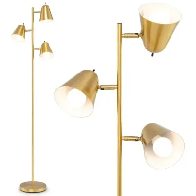 Lampă de podea 163cm cu 3 becuri E27 și lampă de podea reglabilă 360°
