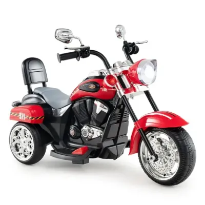 Motociclete electrice pentru copii 6V cu faruri reglabile & Sound Brigada de pompieri Red Motociclete Electrice
