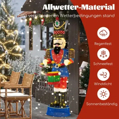 Crăciun Nussknacker figura mare iluminat decorare de Crăciun XXL 185 cm