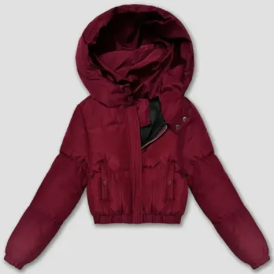 Jachetă scurtă de iarnă puffer J Style Bordowa (5M3360-1)